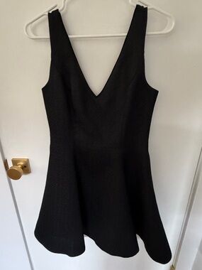 ERIN by Erin Fetherston Black Textured V-Neck Mini Dress
